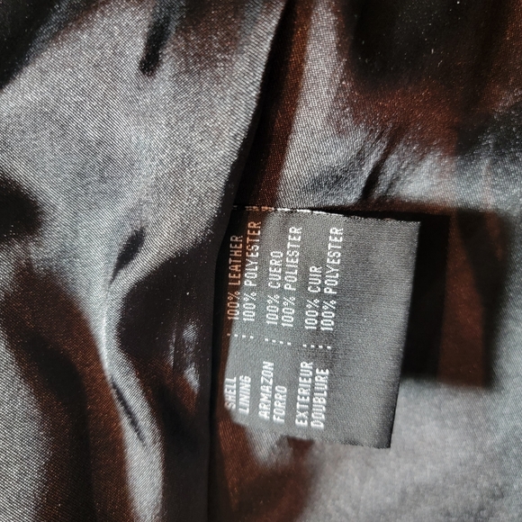 Colebrook & Co Womens 100% Leather Coat Large Black Blazer Jacket - Picture 10 of 10